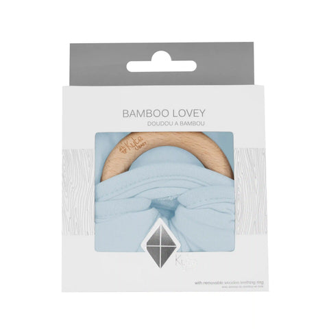 Lovey in Fog with Removable Wooden Teething Ring