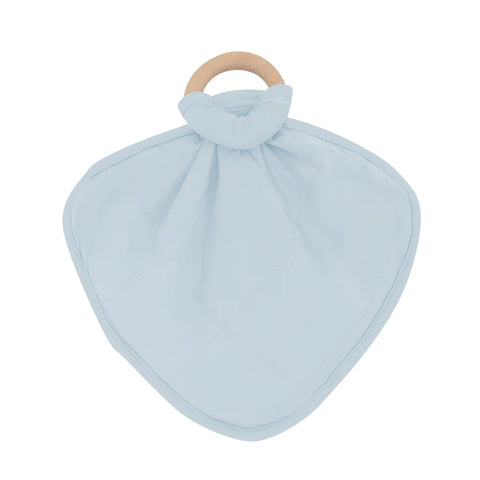 Lovey in Fog with Removable Wooden Teething Ring