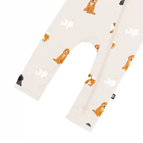 Zippered Romper in Fluffy Dog