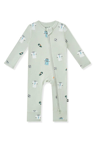 Zippered Romper in Soccer
