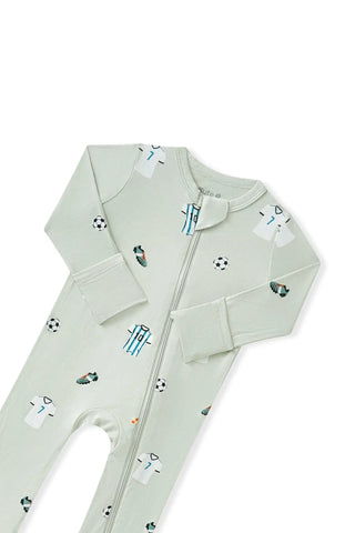 Zippered Romper in Soccer