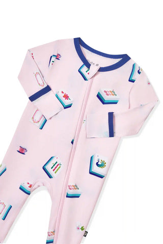 Zippered Romper in Sakura Mahjong