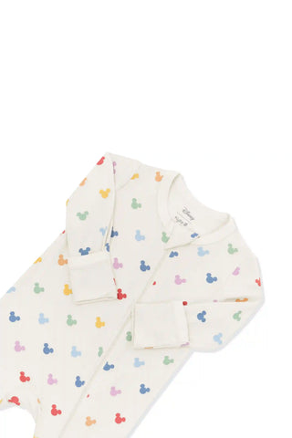 Zippered Romper in Pastel Mickey Mouse