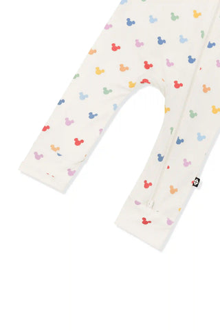 Zippered Romper in Pastel Mickey Mouse