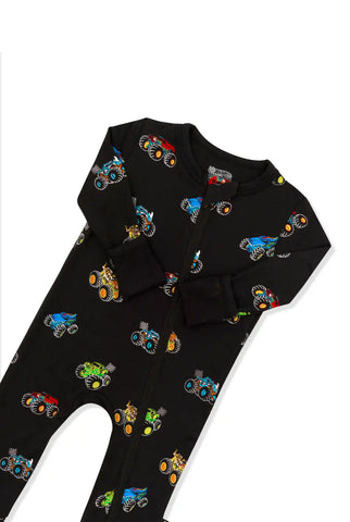 Zippered Romper in Monster Truck