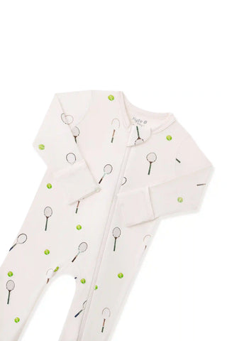 Zippered Romper in Tennis
