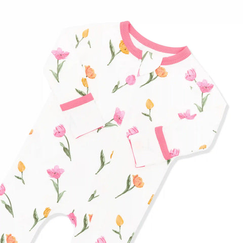 Zippered Romper in Tulip