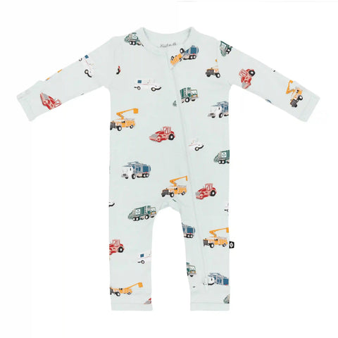 Zippered Romper in City Vehicles