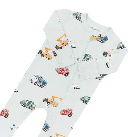 Zippered Romper in City Vehicles