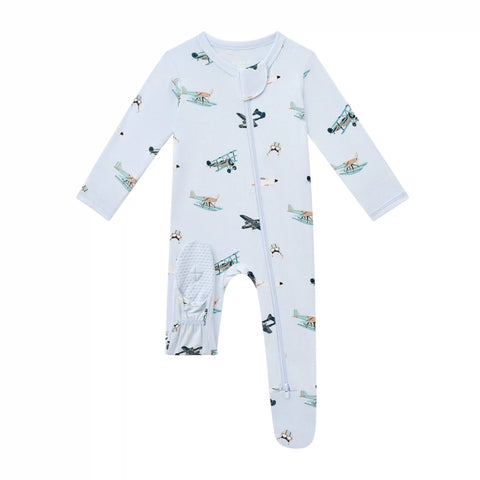 Zippered Footie in Take Off