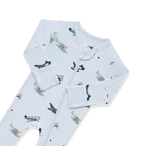 Zippered Footie in Take Off