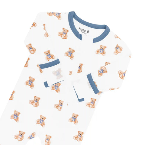 Zippered Footie in Teddy Bear