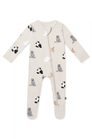 Zippered Footie in Fluffy Cat