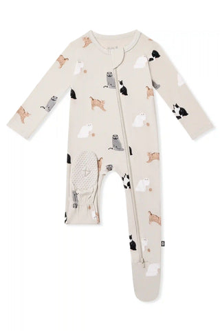 Zippered Footie in Fluffy Cat