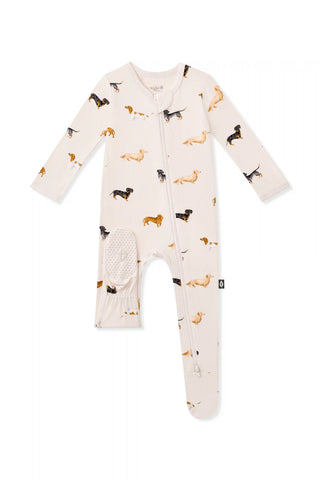 Zippered Footie in Dachshund