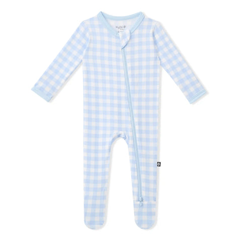 Zippered Footie in Gingham Breeze