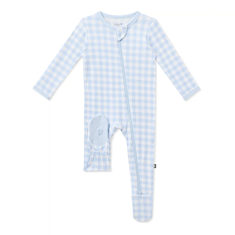Zippered Footie in Gingham Breeze
