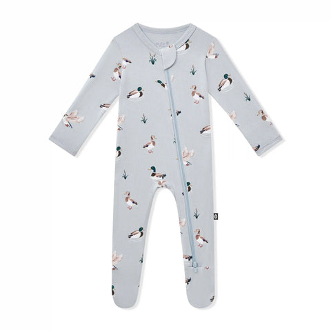 Zippered Footie in Mallard Duck