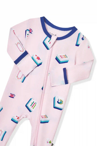 Zippered Footie in Sakura Mahjong