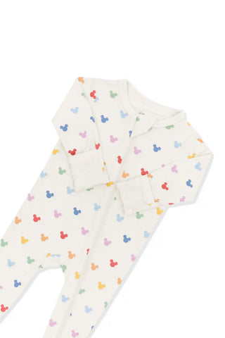 Zippered Footie in Pastel Mickey Mouse