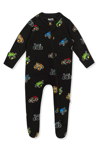Zippered Footie in Monster Truck