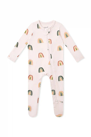 Zippered Footie in Retro Rainbow