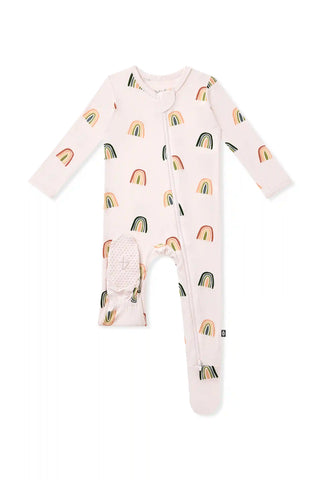 Zippered Footie in Retro Rainbow