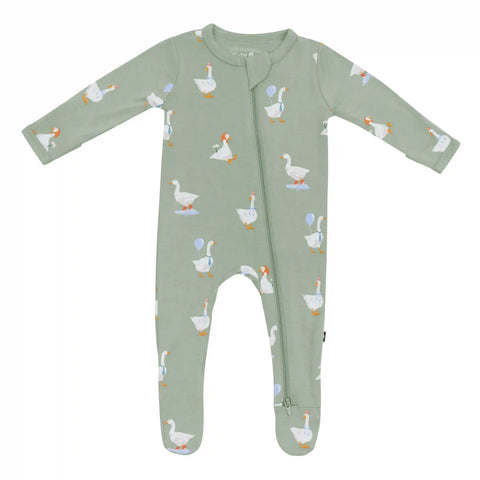Zippered Footie in Silly Goose