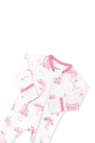 Zippered Footie in Toile Ballet