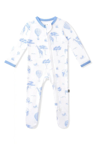 Zippered Footie in Toile Safari