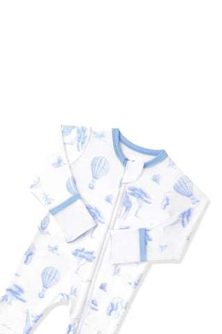 Zippered Footie in Toile Safari