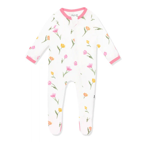 Zippered Footie in Tulip