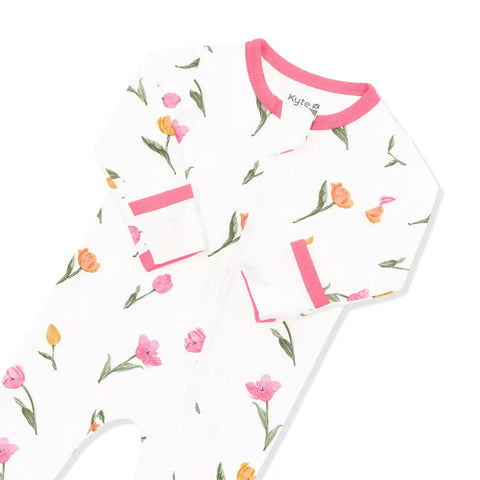 Zippered Footie in Tulip