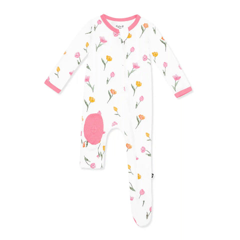 Zippered Footie in Tulip