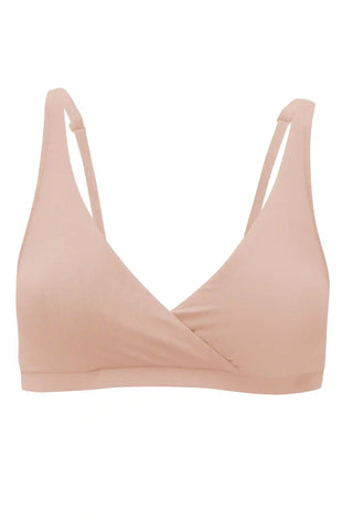 Women's Cross Front Bralette in Chai