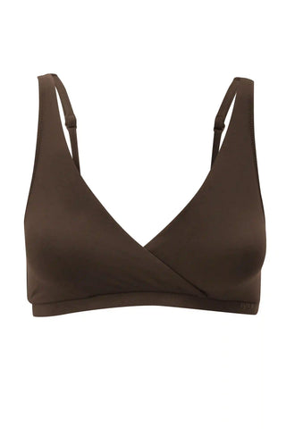 Women's Cross Front Bralette in Toffee