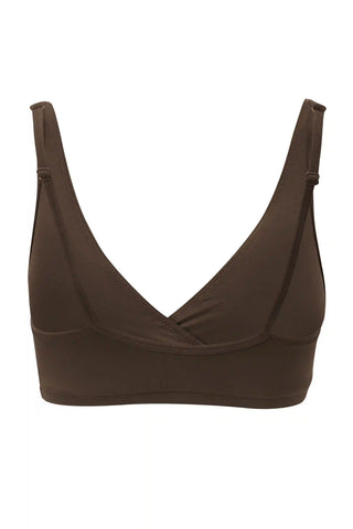 Women's Cross Front Bralette in Toffee