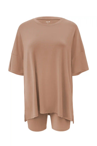 Women’s Biker Short Set in Latte