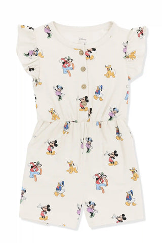 Flutter Sleeve Romper in Mickey Mouse and Friends
