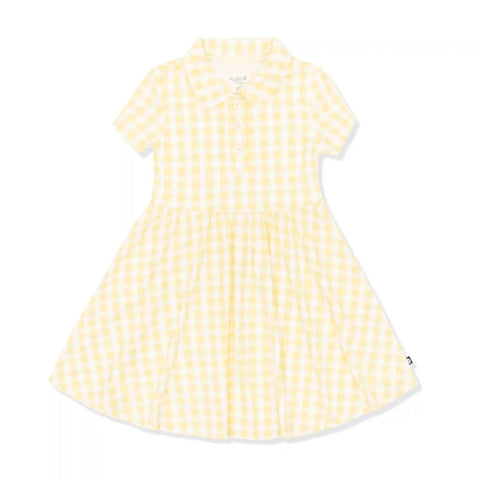 Polo Dress in Gingham Chamomile