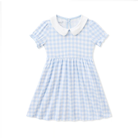 Peter Pan Collar Dress in Gingham Breeze