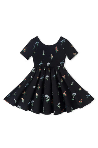 Twirl Dress in Midnight Wildflower