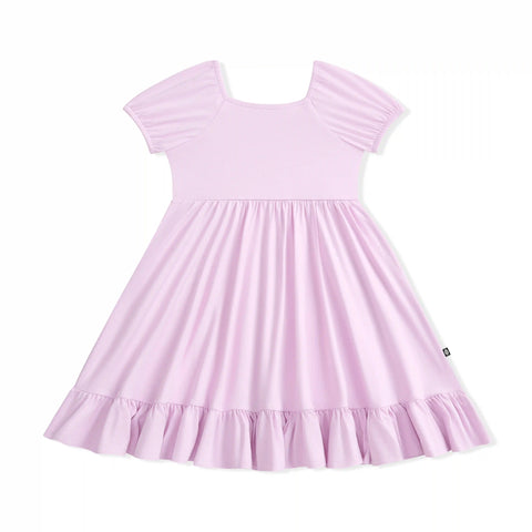 Puff Sleeve Twirl Dress in Thistle
