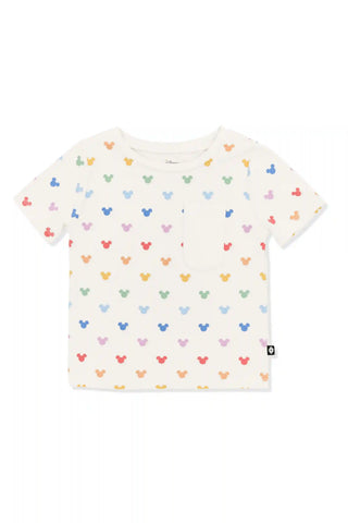 Toddler Crew Neck Tee in Pastel Mickey Mouse