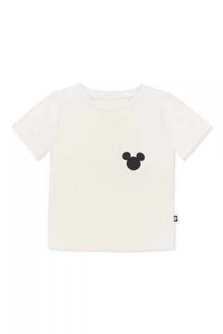 Toddler Crew Neck Tee in Mickey Mouse on Ecru