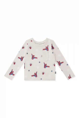 Long Sleeve Toddler Crew Neck Tee in Spider-Man