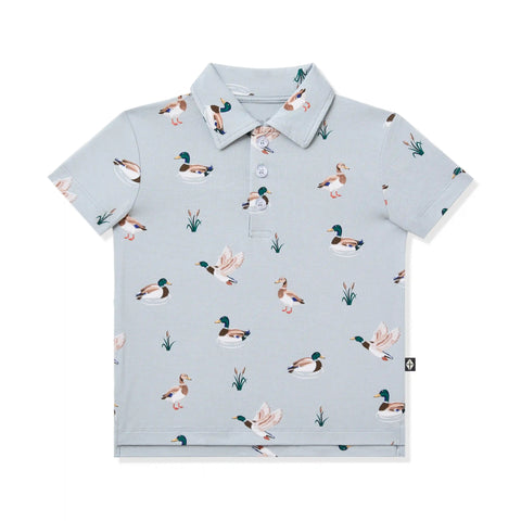 Toddler Short Sleeve Polo in Mallard Duck