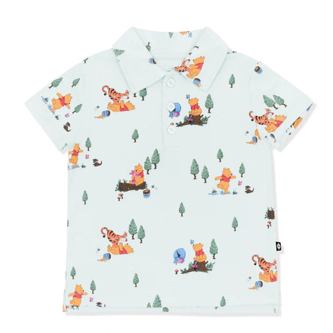 Toddler Short Sleeve Polo in Winnie the Pooh Hundred Acre Wood