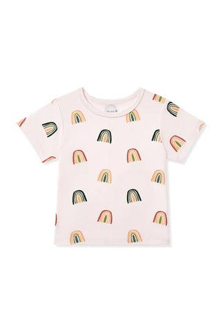 Toddler Basic Tee in Retro Rainbow