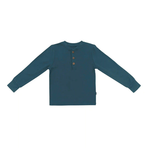 Long Sleeve Toddler Henley Tee in Atlantic